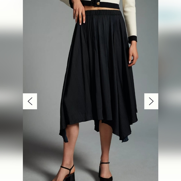 Anthropologie Dresses & Skirts - Anthropologie Sleek A-Line Skirt Medium Petite MP Black Pockets